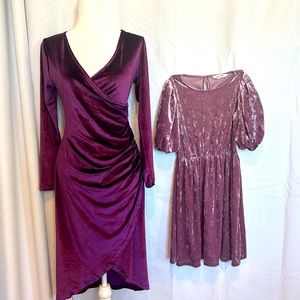 ELEGANT VELVET PURPLE DRESS | Holiday bundle for Mommy daughter bundle|